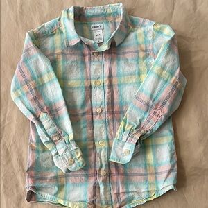 Carter's Pastel Plaid Button Down Shirt